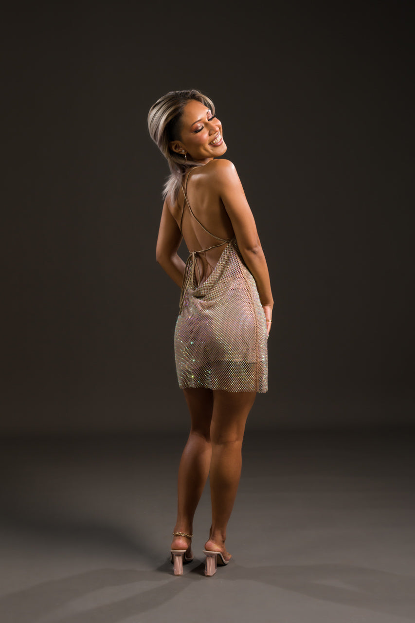 Rhinestone Mini Dress